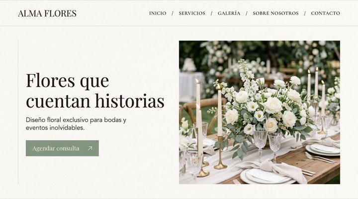Diseño web para flores de eventos y bodas