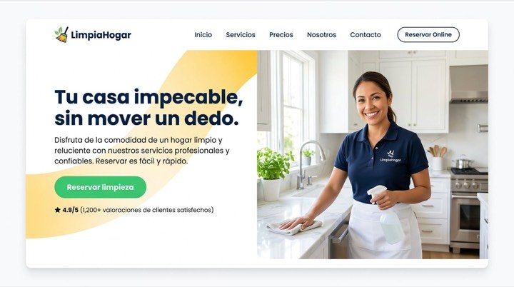 Diseño de página web para servicio de limpieza de casas