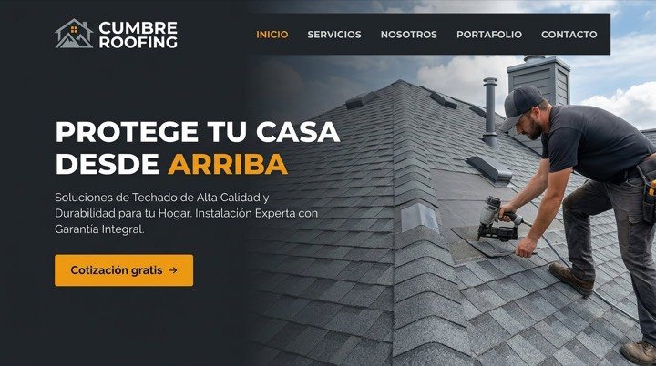 Diseño web para empresa de roofing